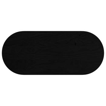 Tischplatte Dunkelbraun 140x60x4 cm Massivholz Eiche Oval