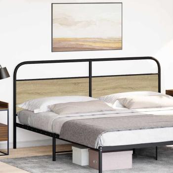 Kopfteil Sonoma-Eiche 200 cm Stahl und Holzwerkstoff