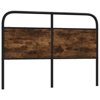 ARDEBO.de - Kopfteil Räuchereiche 120 cm Stahl und Holzwerkstoff