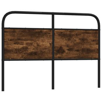 ARDEBO.de - Kopfteil Räuchereiche 140 cm Stahl und Holzwerkstoff