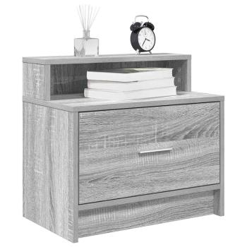 ARDEBO.de - Nachttische mit Schublade 2 Stk. Grau Sonoma 51x31x47 cm