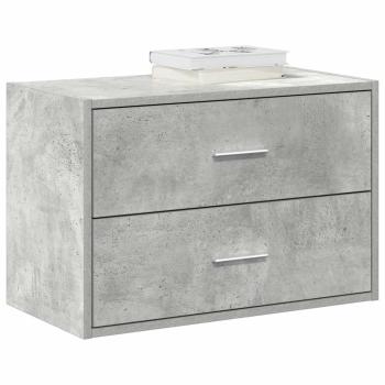ARDEBO.de - Schrank mit 2 Schubladen Betongrau 60x31x40 cm Holzwerkstoff