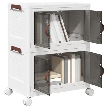 ARDEBO.de - Aufbewahrungsbox mit Rädern Stapelbar 2-stöckig 28 L