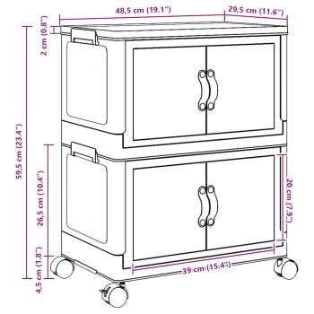 Aufbewahrungsbox mit Rädern Stapelbar 2-stöckig 28 L