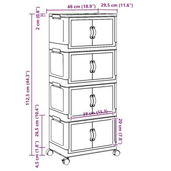 Aufbewahrungsbox mit Rädern Stapelbar 4-stöckig 28 L