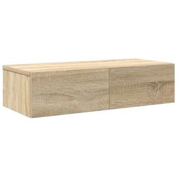 ARDEBO.de - Wandregal mit Schubladen Sonoma-Eiche 60x26,5x15 cm