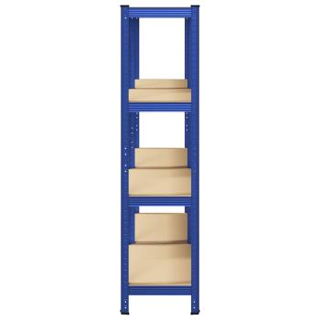 Lagerregale mit 4 Böden 2 Stk. Blau Stahl & Holzwerkstoff