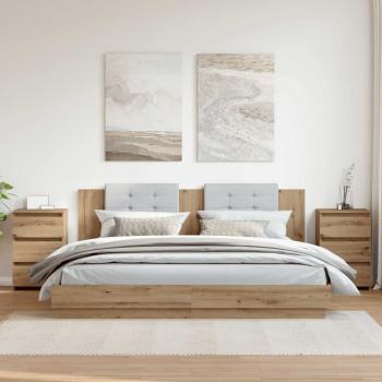 ARDEBO.de - Nachttische 2 Stk. Artisan-Eiche 40x35x62,5 cm Holzwerkstoff