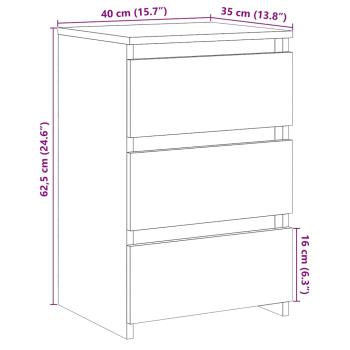 Nachttische 2 Stk. Artisan-Eiche 40x35x62,5 cm Holzwerkstoff