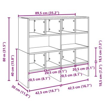 Schuhregale 2 Stk. Stapelbar Sonoma-Eiche 89,5x30x40 cm