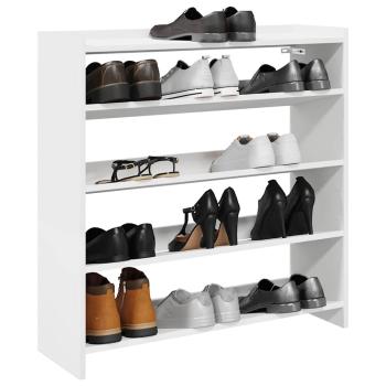 ARDEBO.de - Schuhregal Weiß 80x25x81 cm Holzwerkstoff