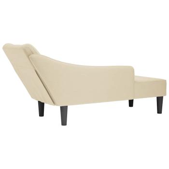 ARDEBO.de - Chaiselongue mit Rechter Armlehne Creme Stoff