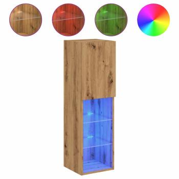 TV-Schrank mit LED-Leuchten Artisan-Eiche 30,5x30x102 cm