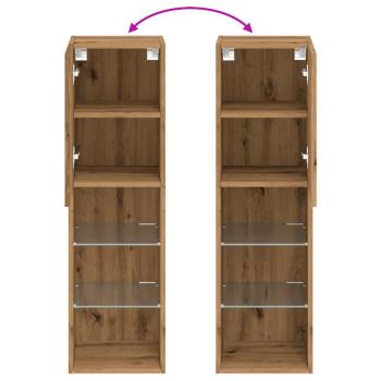TV-Schrank mit LED-Leuchten Artisan-Eiche 30,5x30x102 cm