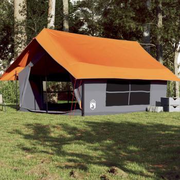 ARDEBO.de - Campingzelt 5 Personen Grau und Orange Wasserdicht
