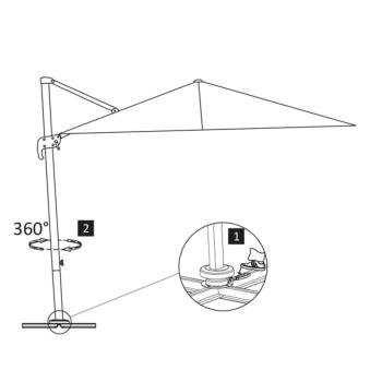 Sonnenschirm mit Tragbarem Sonnenschirmständer Sandweiß