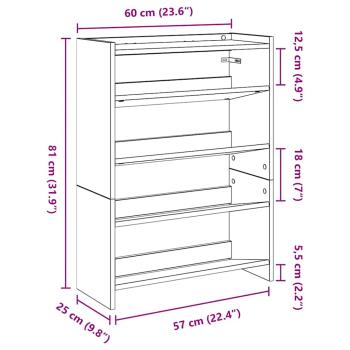 Schuhregal Sonoma-Eiche 80x25x61,5 cm Holzwerkstoff