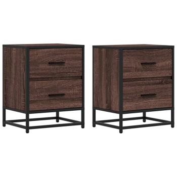 Nachttische 2 Stk. Braun Eichen-Optik 40x31x50 cm Holzwerkstoff