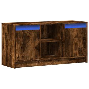 ARDEBO.de - TV-Schrank mit LED-Beleuchtung Räuchereiche 100x34x50 cm