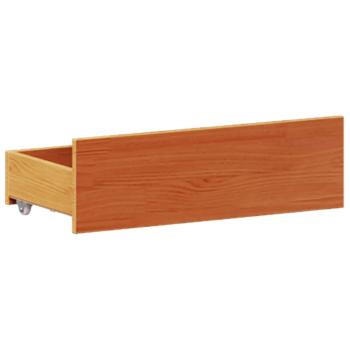 Massivholzbett ohne Matratze mit Kopfteil Wachsbraun 135x190 cm