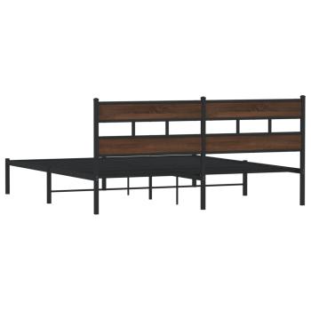 Bettgestell ohne Matratze mit Kopfteil Braun Eiche 183x213 cm