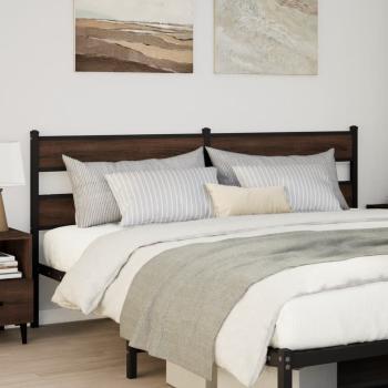 ARDEBO.de - Kopfteil Braun Eichen-Optik 200 cm Stahl und Holzwerkstoff