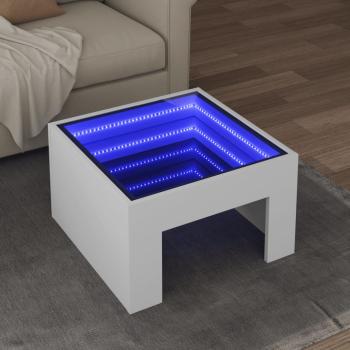 ARDEBO.de - Couchtisch mit Infinity-LED Weiß 50x50x30 cm