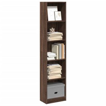 ARDEBO.de - Bücherregal Braun Eichen-Optik 40x24x176 cm Holzwerkstoff