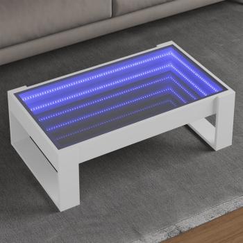 ARDEBO.de - Couchtisch mit Infinity-LED Weiß 90x53x30 cm