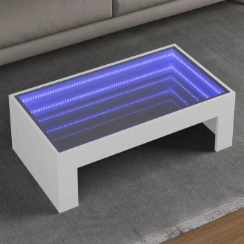 ARDEBO.de - Couchtisch mit Infinity-LED Weiß 90x50x30 cm