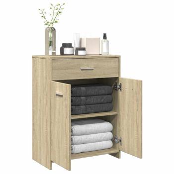 ARDEBO.de - Badezimmerschrank Sonoma-Eiche 60x33x80 cm Holzwerkstoff