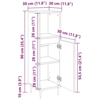 Badschrank Sonoma-Eiche 30x30x100 cm Holzwerkstoff