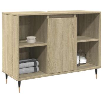 ARDEBO.de - Badschrank Sonoma-Eiche 80x33x60 cm Holzwerkstoff