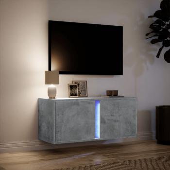 TV-Wandschrank mit LED-Beleuchtung Betongrau 80x31x35 cm