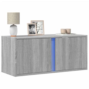 ARDEBO.de - TV-Wandschrank mit LED-Beleuchtung Grau Sonoma 80x31x35 cm