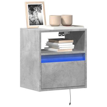 ARDEBO.de - TV-Wandschrank mit LED-Beleuchtung Betongrau 41x31x45 cm