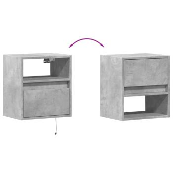 TV-Wandschrank mit LED-Beleuchtung Betongrau 41x31x45 cm