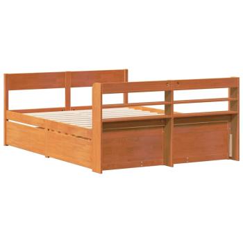 Massivholzbett ohne Matratze Wachsbraun 120x190 cm Kiefernholz