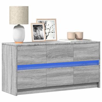 ARDEBO.de - TV-Schrank mit LED-Beleuchtung Grau Sonoma 100x34x50 cm