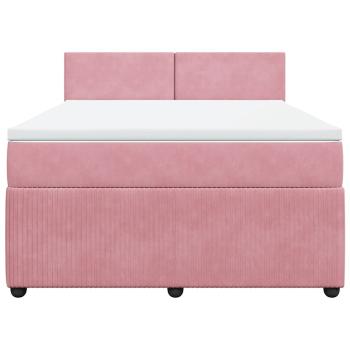 Boxspringbett mit Matratze Rosa 160x200 cm Samt