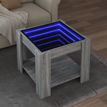 ARDEBO.de - LED-Couchtisch Grau Sonoma 53x53x45 cm Holzwerkstoff