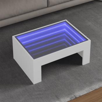 ARDEBO.de - Couchtisch mit Infinity-LED Weiß 70x50x30 cm