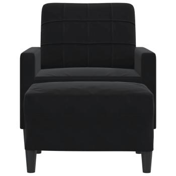 Sessel mit Hocker Schwarz 60 cm Samt