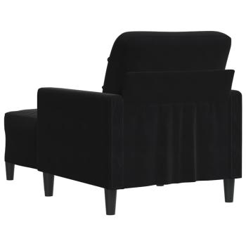 Sessel mit Hocker Schwarz 60 cm Samt