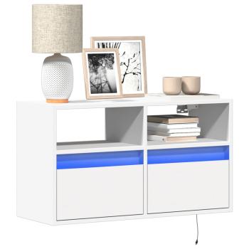 ARDEBO.de - TV-Wandschrank mit LED-Beleuchtung Weiß 80x31x45 cm