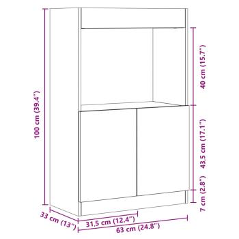 Highboard Sonoma-Eiche 63x33x100 cm Holzwerkstoff