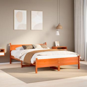 ARDEBO.de - Massivholzbett ohne Matratze Wachsbraun 120x190 cm Kiefernholz