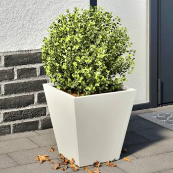 ARDEBO.de - Pflanzkübel 2 Stk. Weiß 30x30x30 Stahl