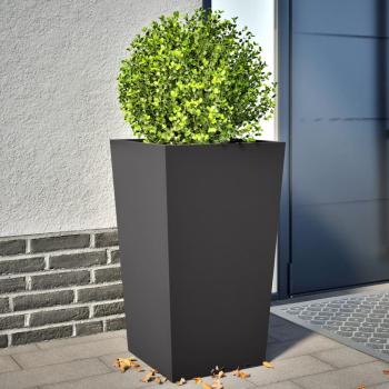 ARDEBO.de - Pflanzkübel 2 Stk. Schwarz 45x45x75 cm Stahl