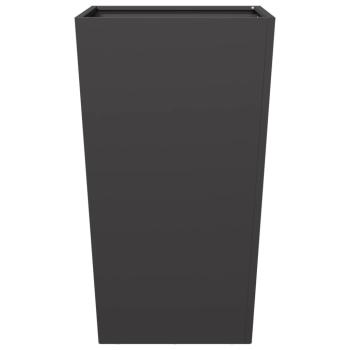 Pflanzkübel 2 Stk. Schwarz 45x45x75 cm Stahl